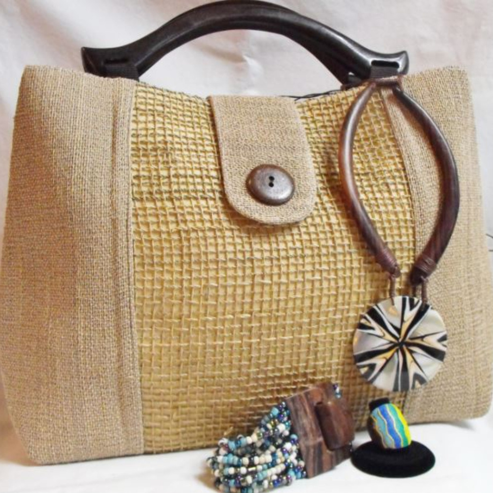 Natural Jute Structured handbag